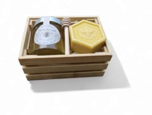 COFFRET CADEAU (POT MIEL TOUTES FLEURS +SAVON AU CHOIX)