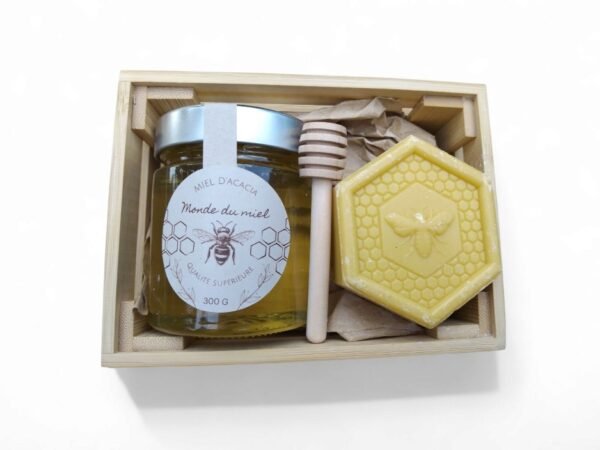 COFFRET CADEAU (POT MIEL TOUTES FLEURS +SAVON AU CHOIX) – Image 2